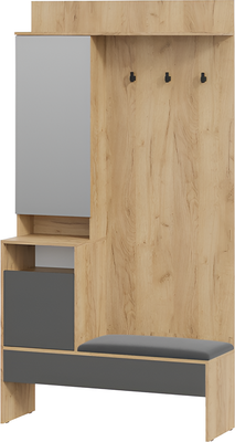 Секция в прихожую ТриЯ Эвита комбинированная Тип 2 (дуб крафт золотой/графит серый) - фото