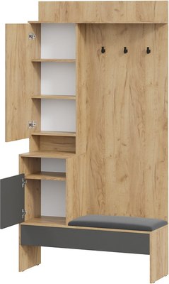 Секция в прихожую ТриЯ Эвита комбинированная Тип 2 (дуб крафт золотой/графит серый)