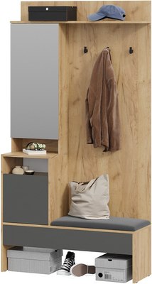 Секция в прихожую ТриЯ Эвита комбинированная Тип 2 (дуб крафт золотой/графит серый)