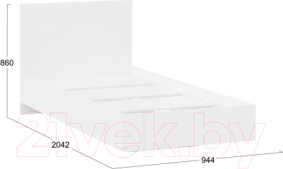 Односпальная кровать ТриЯ Марли комбинированная Тип 2 90x200