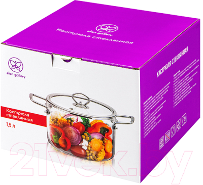 Кастрюля Elan Gallery Crystal glass / 360170 