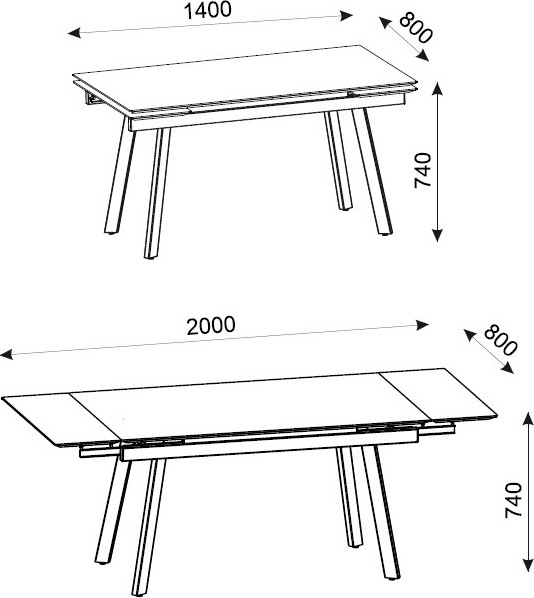 Обеденный стол ДСВ Герцог 140x80x30