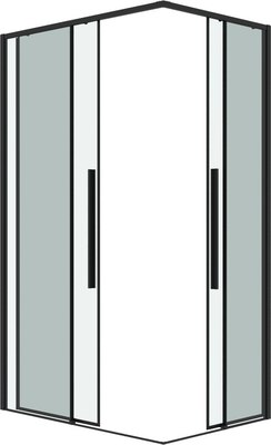 Душевой уголок Grossman Galaxy 80x80x195 / 300.K33.01.8080.21.00 (черный матовый/прозрачное стекло)