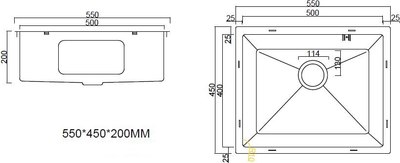 Мойка кухонная Arfeka Eco AR 55x45