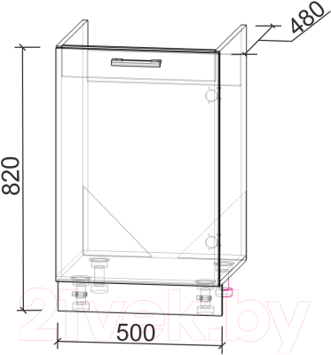 Шкаф под мойку Интерлиния Компо НШ50м-1дв