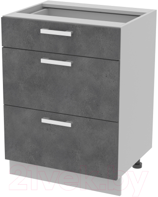 Шкаф-стол кухонный Интерлиния Компо НШ60рш3 1м+2б - фото