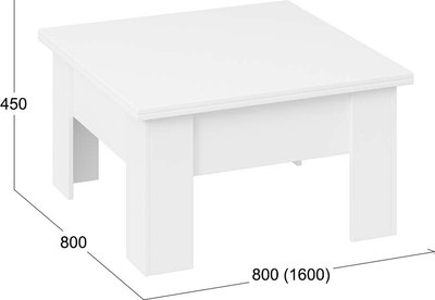 Журнальный столик ТриЯ Тип 10 (белый ясень)