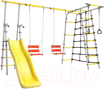 Игровой комплекс Romana Богатырь Плюс 2 / 103.12.06 цепные качели, серый/желтый - фото