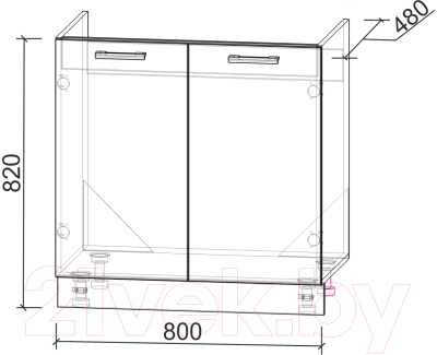 Шкаф под мойку Интерлиния Компо НШ80м-2дв