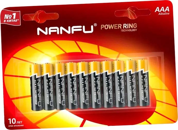 Комплект батареек Nanfu Щелочные AAA - фото