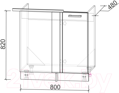Шкаф под мойку Интерлиния Компо НШ88-М.П