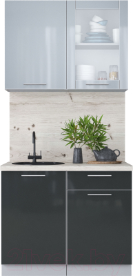 Кухонный гарнитур Интерлиния Мила Пластик 1.0 Б - фото