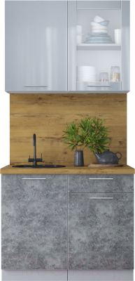 Кухонный гарнитур Интерлиния Мила Пластик 1.0 Б - фото