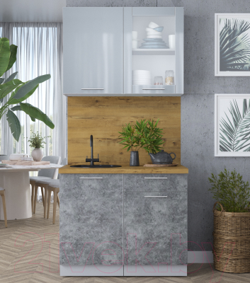 Кухонный гарнитур Интерлиния Мила Пластик 1.0 Б