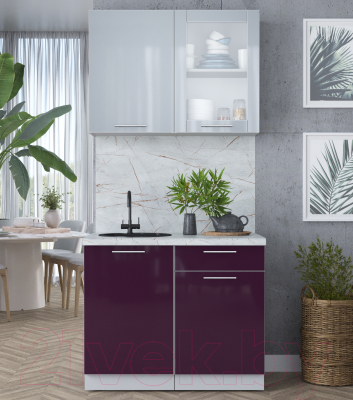 Кухонный гарнитур Интерлиния Мила Пластик 1.0 Б