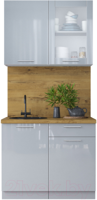 Кухонный гарнитур Интерлиния Мила Пластик 1.0 Б - фото
