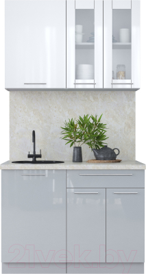 Кухонный гарнитур Интерлиния Мила Пластик 1.1 Б - фото