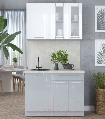 Кухонный гарнитур Интерлиния Мила Пластик 1.1 Б