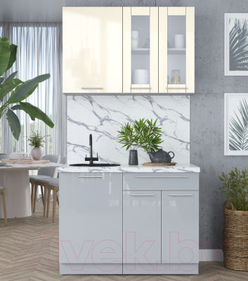 Кухонный гарнитур Интерлиния Мила Пластик 1.1 Б