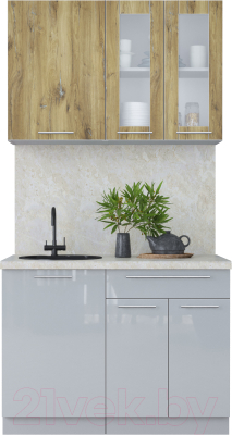 Кухонный гарнитур Интерлиния Мила Пластик 1.1 Б - фото