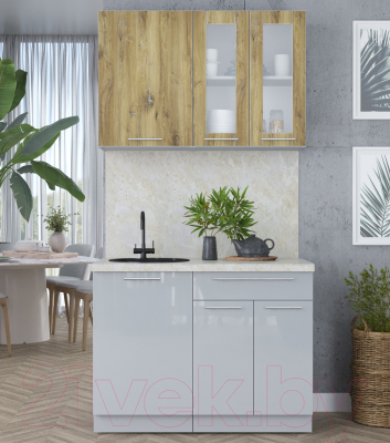 Кухонный гарнитур Интерлиния Мила Пластик 1.1 Б