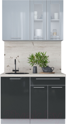 Кухонный гарнитур Интерлиния Мила Пластик 1.1 Б - фото