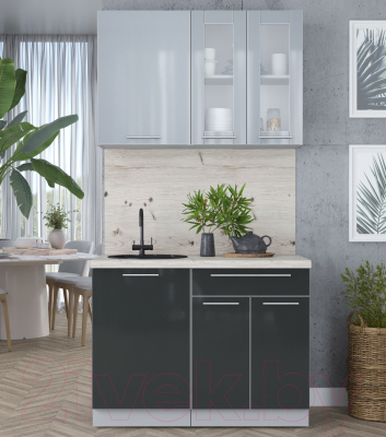 Кухонный гарнитур Интерлиния Мила Пластик 1.1 Б