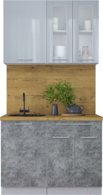 Кухонный гарнитур Интерлиния Мила Пластик 1.1 Б - фото