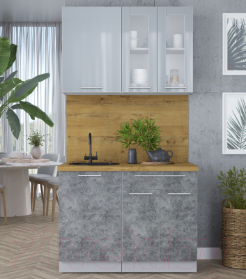 Кухонный гарнитур Интерлиния Мила Пластик 1.1 Б