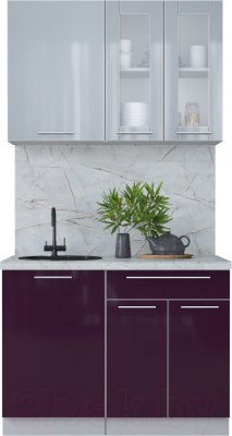 Кухонный гарнитур Интерлиния Мила Пластик 1.1 Б - фото