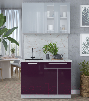 Кухонный гарнитур Интерлиния Мила Пластик 1.1 Б