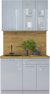 Кухонный гарнитур Интерлиния Мила Пластик 1.1 Б - фото