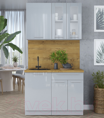 Кухонный гарнитур Интерлиния Мила Пластик 1.1 Б