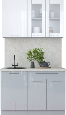 Кухонный гарнитур Интерлиния Мила Пластик 1.2 Б - фото