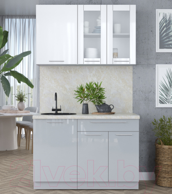 Кухонный гарнитур Интерлиния Мила Пластик 1.2 Б