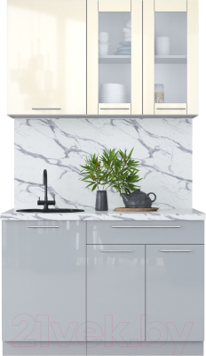 Кухонный гарнитур Интерлиния Мила Пластик 1.2 Б - фото