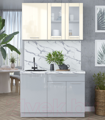 Кухонный гарнитур Интерлиния Мила Пластик 1.2 Б