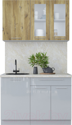 Кухонный гарнитур Интерлиния Мила Пластик 1.2 Б - фото