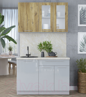 Кухонный гарнитур Интерлиния Мила Пластик 1.2 Б