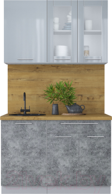 Кухонный гарнитур Интерлиния Мила Пластик 1.2 Б - фото