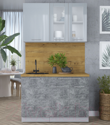 Кухонный гарнитур Интерлиния Мила Пластик 1.2 Б