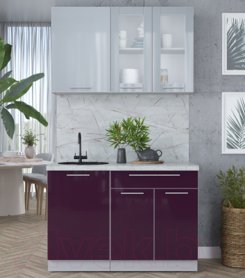 Кухонный гарнитур Интерлиния Мила Пластик 1.2 Б