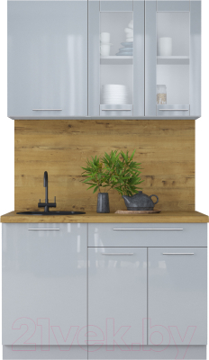 Кухонный гарнитур Интерлиния Мила Пластик 1.2 Б - фото