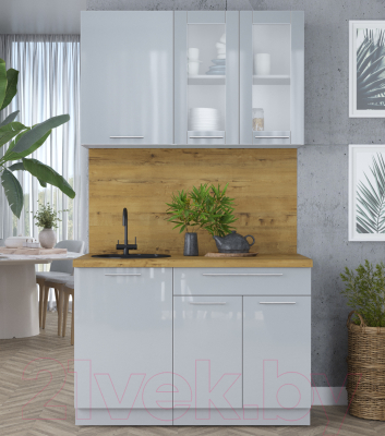 Кухонный гарнитур Интерлиния Мила Пластик 1.2 Б