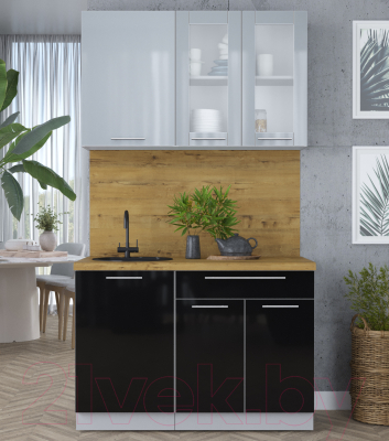 Кухонный гарнитур Интерлиния Мила Пластик 1.2 Б