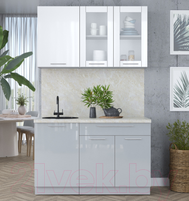 Кухонный гарнитур Интерлиния Мила Пластик 1.3 Б