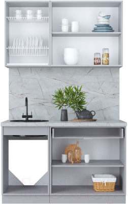 Кухонный гарнитур Интерлиния Мила Пластик 1.3 Б