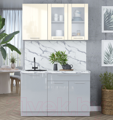 Кухонный гарнитур Интерлиния Мила Пластик 1.3 Б