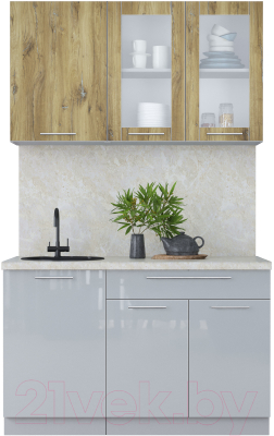 Кухонный гарнитур Интерлиния Мила Пластик 1.3 Б - фото