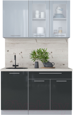 Кухонный гарнитур Интерлиния Мила Пластик 1.3 Б - фото